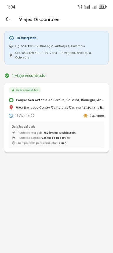 Resultados con match
